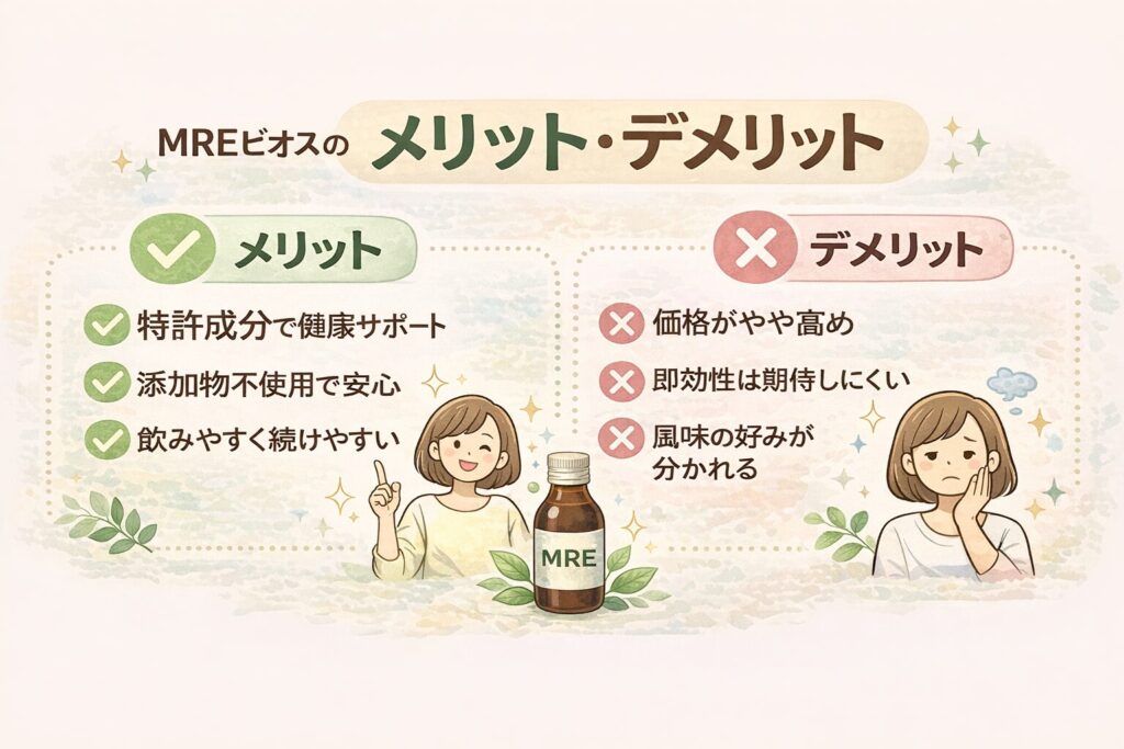 MREビオスの効果は本当?口コミで見えてきた“体の変化”と続け方のポイント 20 酵素のちから MREビオスのメリット・デメリット