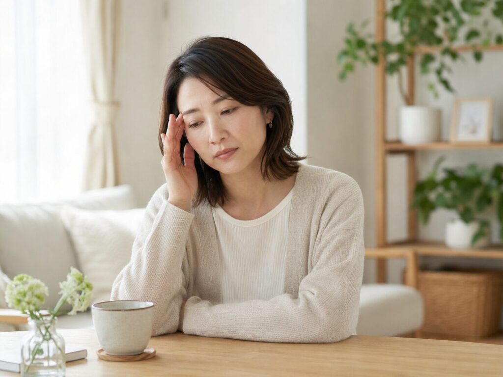 体調不良で悩む４０代女性