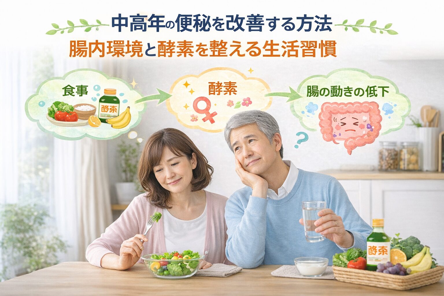 中高年の便秘は酵素不足が原因?腸内環境を整えて自然なお通じを取り戻す方法 3 酵素のちから 中高年便秘改善法