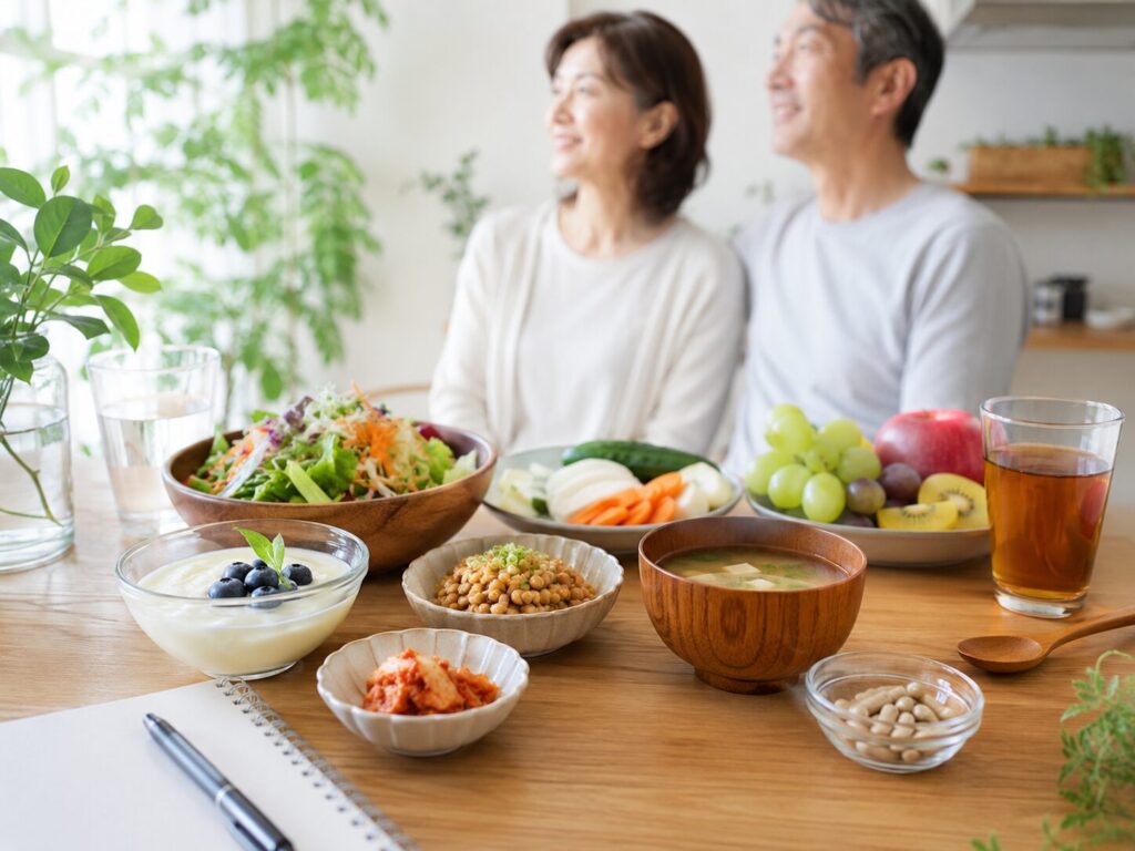 酵素の働きを支える食事と生活習慣のイメージ