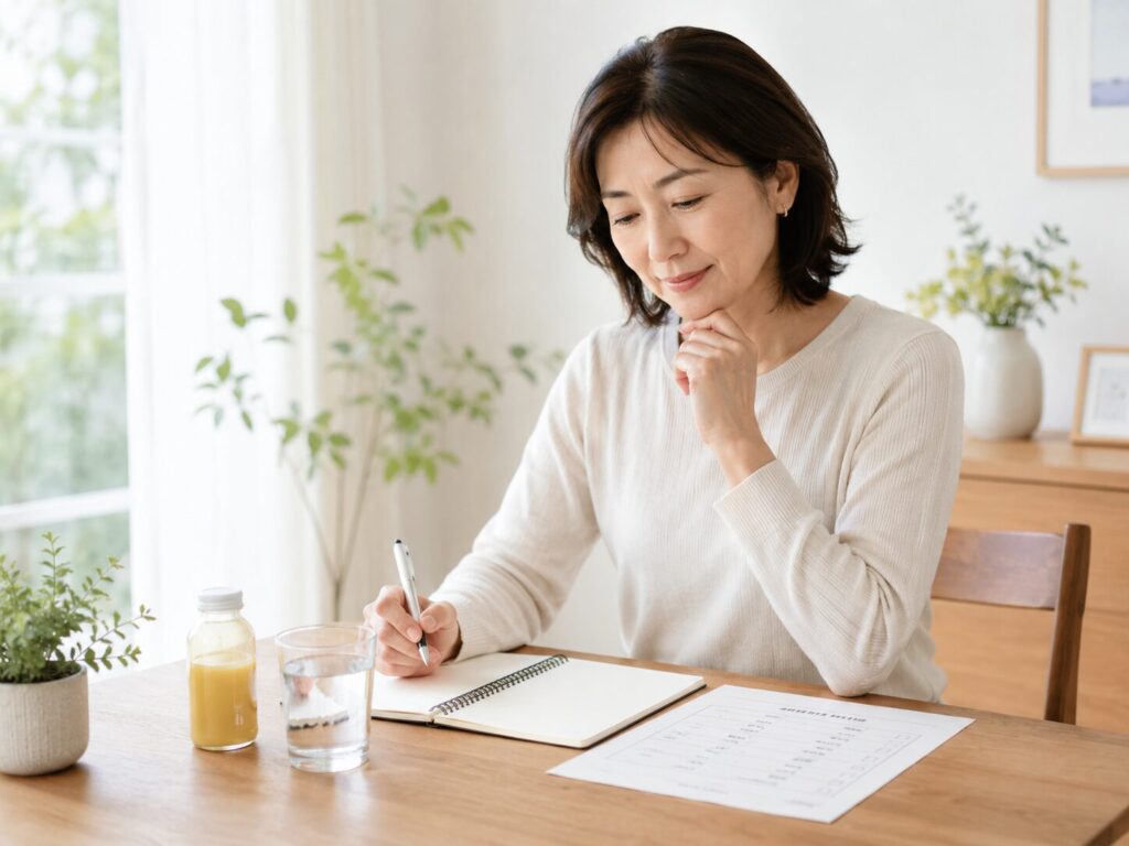 好転反応と副作用の違いを調べている女性