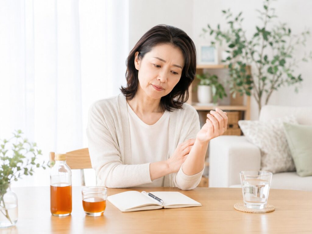 体調を崩して悩んでいる女性