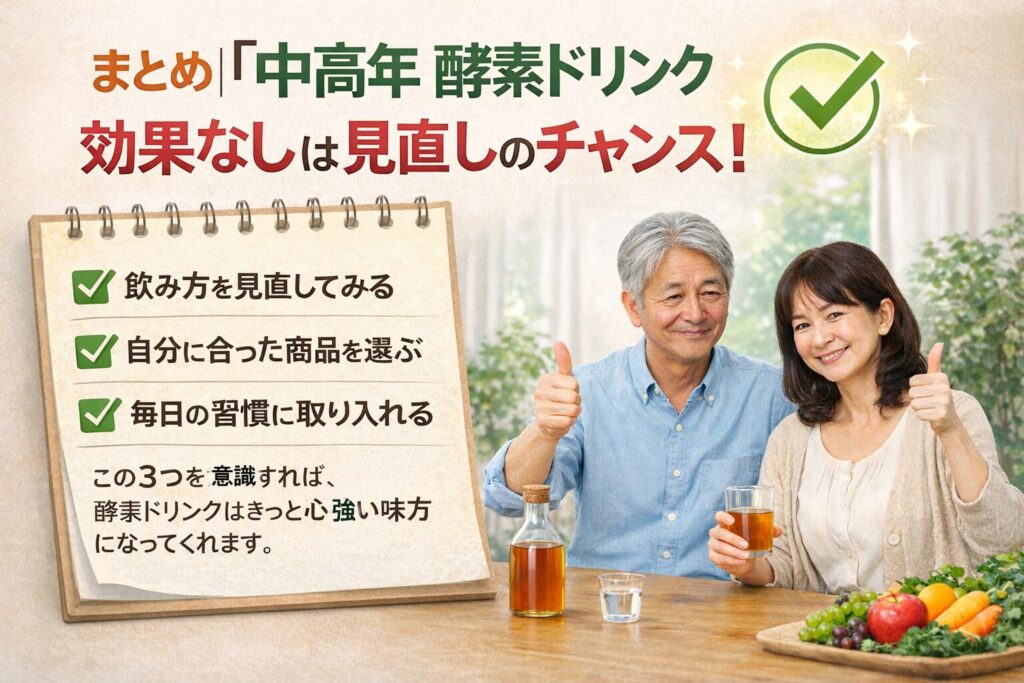 中高年の酵素ドリンクは効果なし?実感できない理由と“見直し方”をやさしく解説 11 酵素のちから 「中高年 酵素ドリンク 効果なし」は見直しのチャンス!