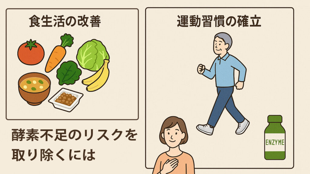 中高年の酵素不足のリスクを取り除くには
