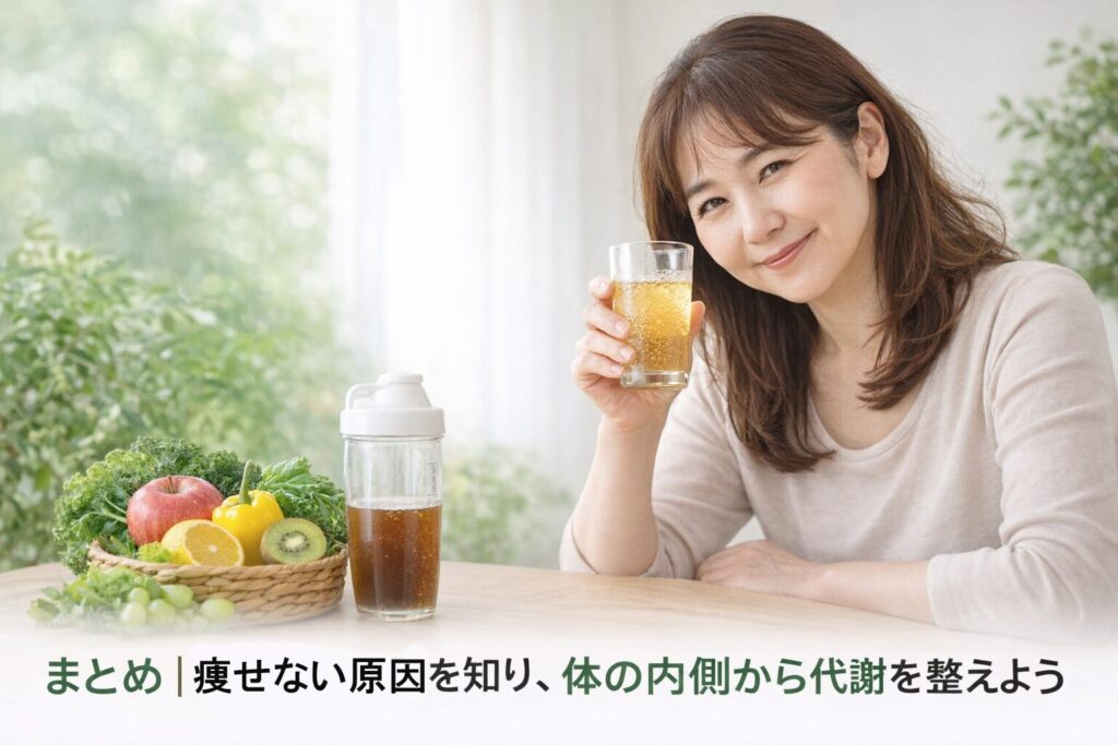 痩せない原因を知り、体の内側から整えている中高年女性