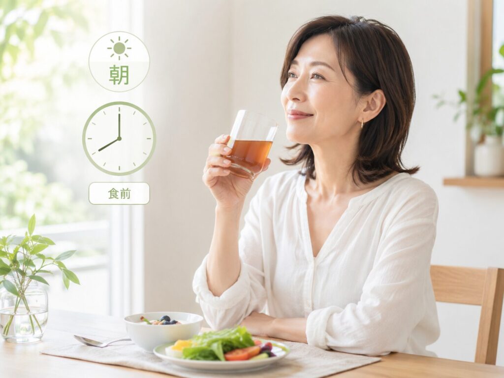 酵素ドリンクを飲む女性