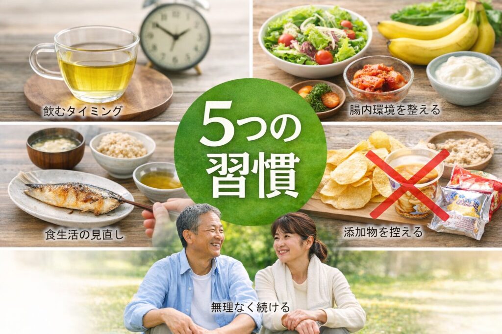 中高年が酵素ドリンクの効果を最大化するための5つの習慣イメージ