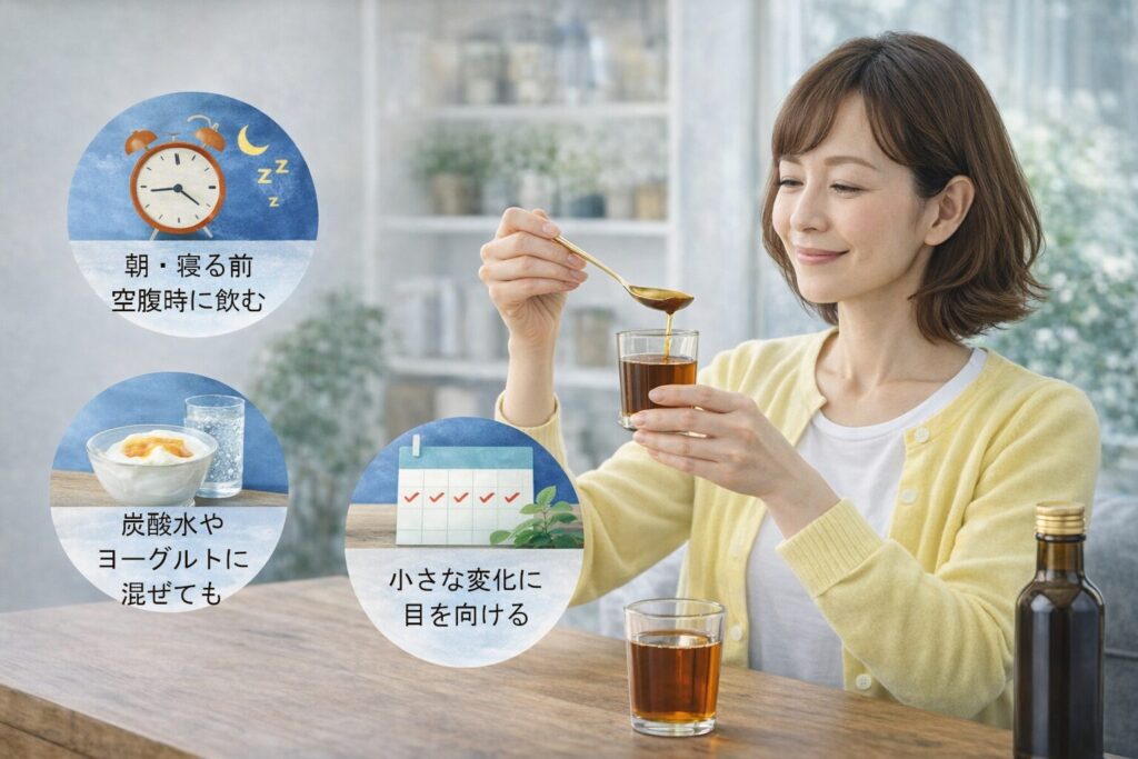 飲む習慣を身につけた中高年女性