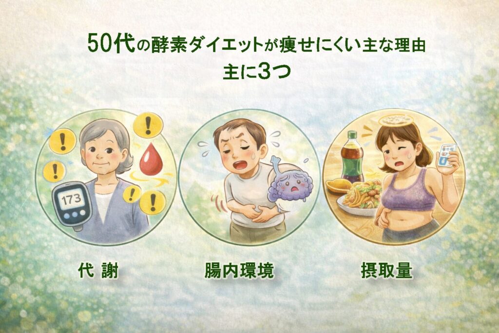 50代 酵素ダイエット 痩せにくい理由