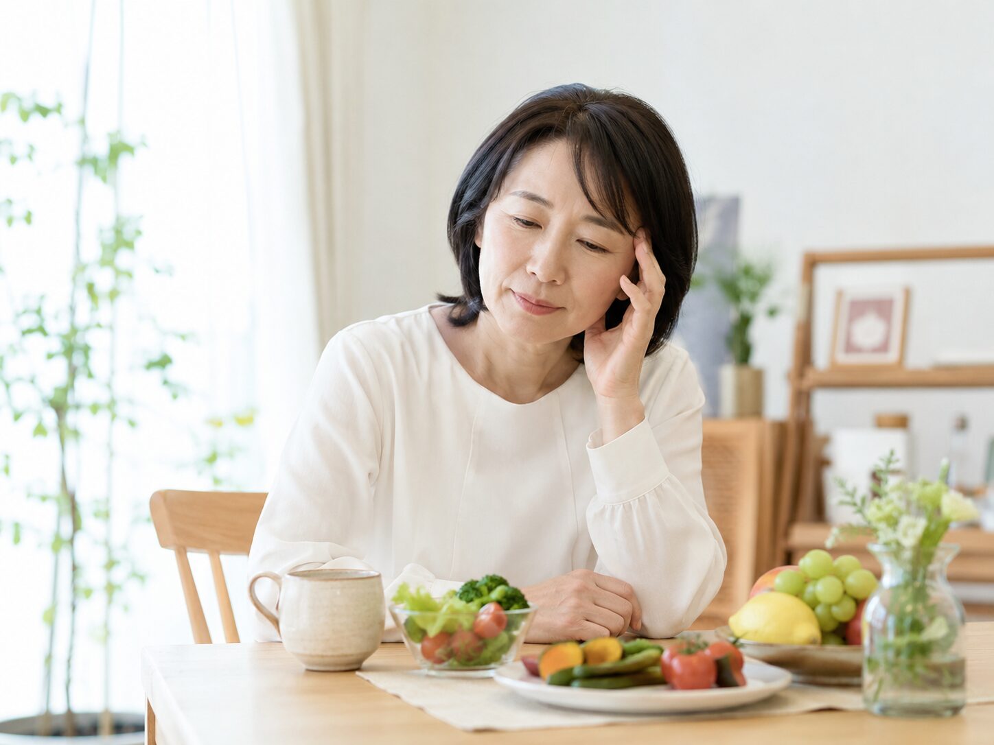 疲れを感じている中高年女性