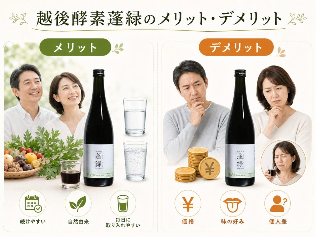 越後酵素蓬緑のメリット・デメリット