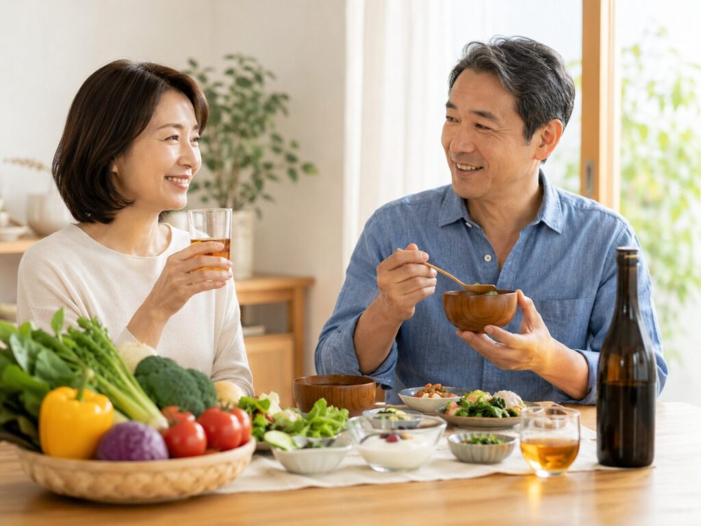 温かい家庭の食事風景