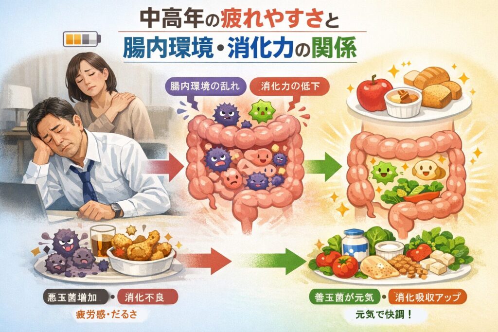 疲れやすさと腸内環境の関係