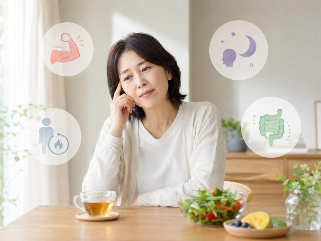 疲れやすいと感じている中高年女性