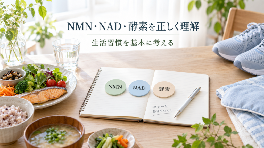 NMN・NAD・酵素を正しく理解し生活習慣を基本に考えるイメージ