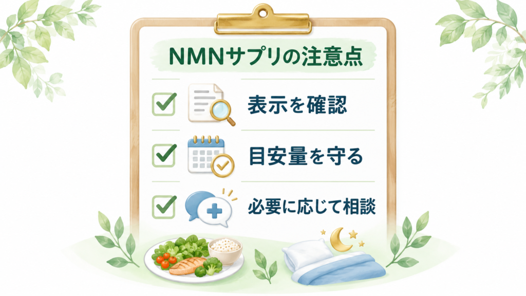 NMNサプリメントを利用するときに表示や摂取目安量を確認するポイント