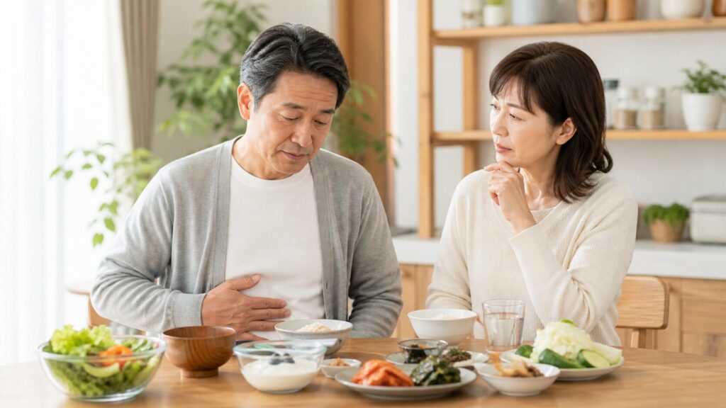 腸内環境を気にする中高年