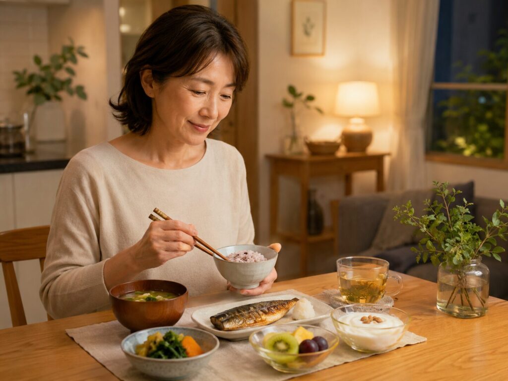 中高年の睡眠の質を改善するには?疲れを残さない体づくりと快眠習慣 5 酵素のちから 食生活に気を付けている女性
