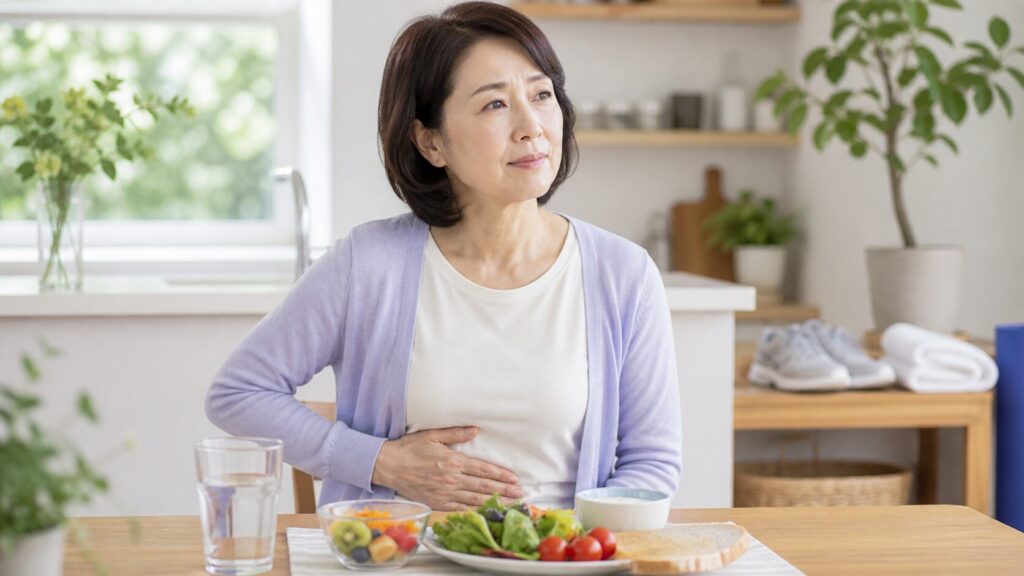 お通じで悩む中高年女性