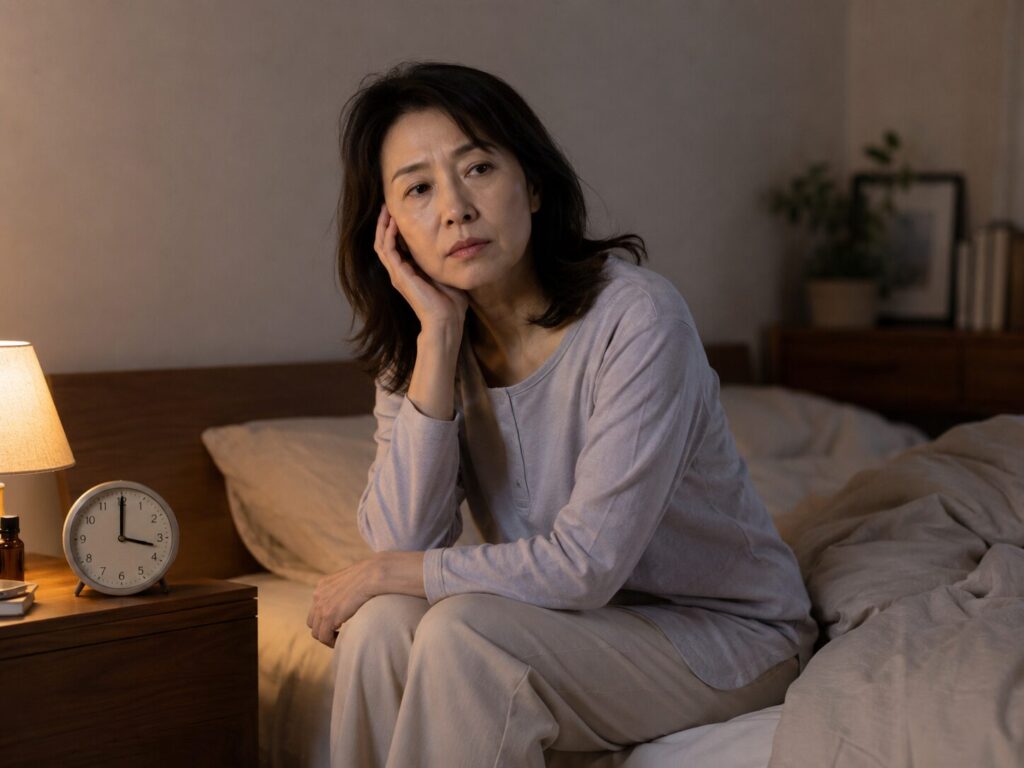 中高年の睡眠の質を改善するには?疲れを残さない体づくりと快眠習慣 2 酵素のちから なかなか眠れなくて悩んでいる中年女性