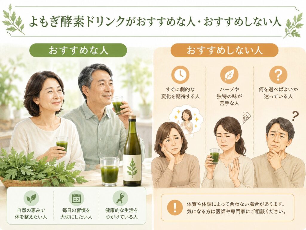 よもぎ酵素ドリンクがおすすめな人・おすすめしない人
