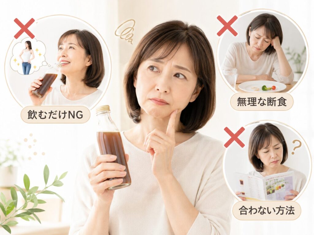 50代から始める酵素ダイエットのやり方|無理なく続ける5つのステップ 4 酵素のちから 酵素ダイエットのNG行動