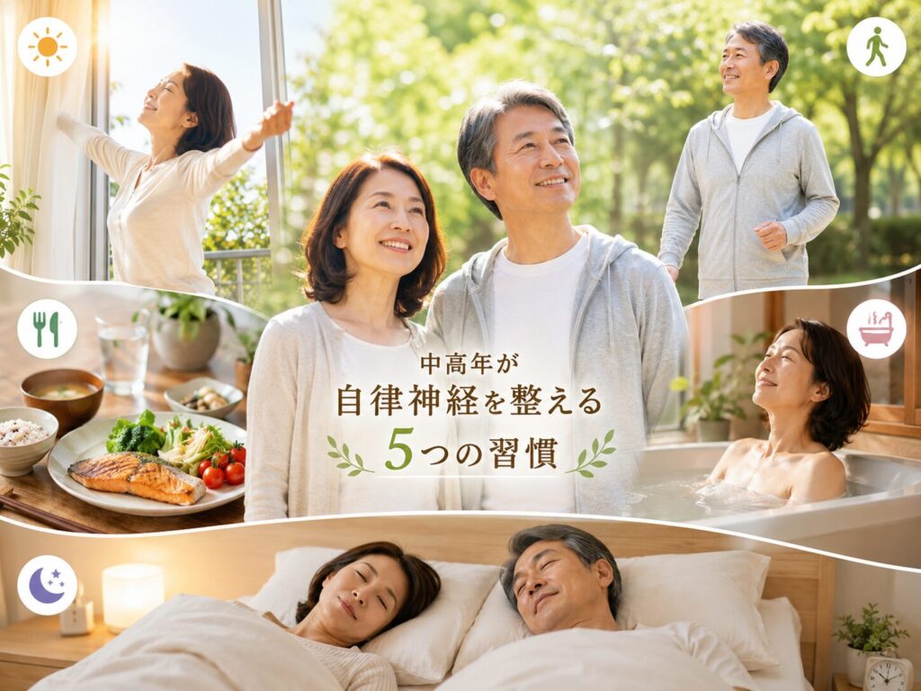 中高年の自律神経が乱れる原因とは?疲れやすい・眠れないを整える5つの習慣 5 酵素のちから 自律神経を整える習慣
